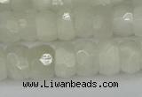 CRB1280 15.5 inches 6*10mm faceted rondelle white moonstone beads