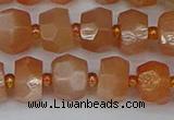 CRB1292 15.5 inches 6*10mm faceted rondelle moonstone beads