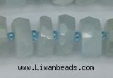 CRB1314 15.5 inches 7*14mm faceted rondelle aquamarine beads