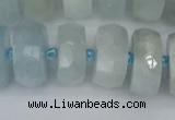 CRB1315 15.5 inches 8*16mm faceted rondelle aquamarine beads