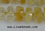 CRB1322 15.5 inches 6*12mm faceted rondelle citrine beads