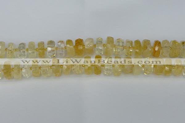 CRB1324 15.5 inches 8*16mm faceted rondelle citrine beads