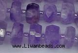 CRB1331 15.5 inches 6*10mm faceted rondelle lavender amethyst beads