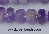 CRB1332 15.5 inches 6*12mm faceted rondelle lavender amethyst beads