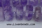 CRB1334 15.5 inches 8*16mm faceted rondelle lavender amethyst beads