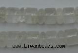 CRB134 15.5 inches 6*12mm & 10*12mm rondelle white crystal beads