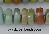 CRB1362 15.5 inches 6*12mm faceted rondelle Chinese amazonite beads