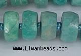 CRB1374 15.5 inches 8*16mm faceted rondelle amazonite beads