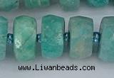 CRB1375 15.5 inches 8*18mm faceted rondelle amazonite beads