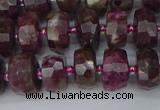 CRB1401 15.5 inches 6*10mm faceted rondelle tourmaline beads