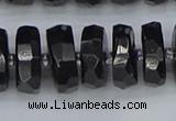 CRB1425 15.5 inches 8*18mm faceted rondelle black tourmaline beads