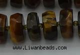 CRB1433 15.5 inches 7*14mm faceted rondelle yellow tiger eye beads