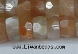 CRB1471 15.5 inches 6*12mm faceted rondelle moonstone beads