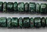 CRB162 15.5 inches 5*14mm & 10*14mm rondelle green picture jasper beads