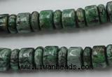 CRB170 15.5 inches 4*10mm – 7*10mm rondelle green picture jasper beads