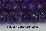 CRB1805 15.5 inches 5*8mm faceted rondelle amethyst beads