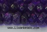 CRB1806 15.5 inches 6*10mm faceted rondelle amethyst beads