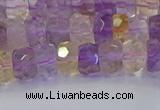 CRB1807 15.5 inches 4*6mm faceted rondelle ametrine beads