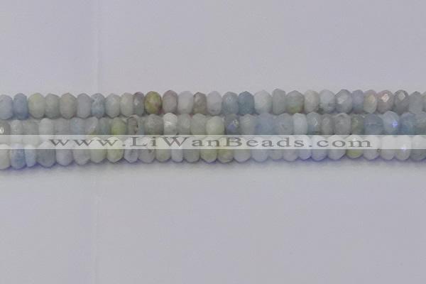 CRB1824 15.5 inches 5*7mm faceted rondelle aquamarine beads