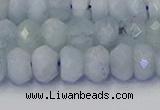 CRB1826 15.5 inches 5*7mm faceted rondelle aquamarine beads