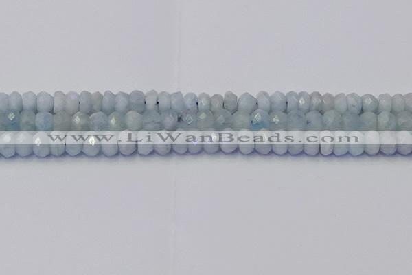 CRB1826 15.5 inches 5*7mm faceted rondelle aquamarine beads