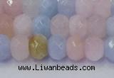 CRB1829 15.5 inches 5*8mm faceted rondelle morganite beads