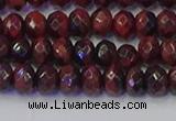 CRB1844 15.5 inches 4*6mm faceted rondelle red tiger eye beads