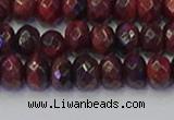 CRB1846 15.5 inches 6*10mm faceted rondelle red tiger eye beads