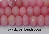 CRB1849 15.5 inches 5*8mm faceted rondelle pink opal beads