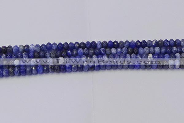 CRB1856 15.5 inches 4*6mm faceted rondelle sodalite beads