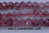 CRB1864 15.5 inches 2.5*4mm faceted rondelle strawberry quartz beads