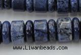 CRB187 15.5 inches 6*16mm – 10*16mm rondelle blue dumortierite beads