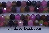 CRB1888 15.5 inches 2.5*4mm faceted rondelle tourmaline beads