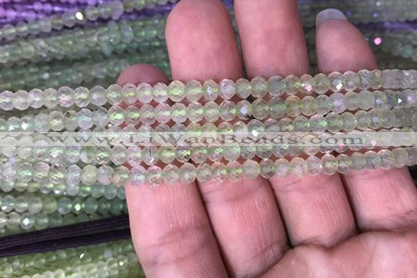 CRB1953 15.5 inches 3.5*5mm faceted rondelle prehnite gemstone beads