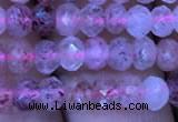 CRB1955 15.5 inches 3.5*5mm faceted rondelle strawberry quartz beads