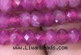 CRB1973 15.5 inches 3*5mm faceted rondelle pink tourmaline beads