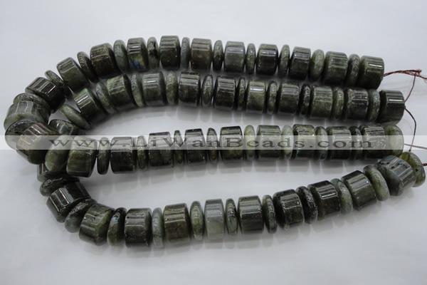 CRB203 15.5 inches 6*18mm - 13*18mm rondelle labradorite beads