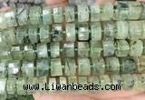 CRB2044 15.5 inches 13mm - 14mm faceted tyre prehnite beads