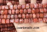 CRB2107 15.5 inches 11mm - 12mm faceted tyre red agate beads