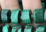 CRB2150 15.5 inches 7mm - 8mm faceted tyre malachite beads