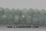 CRB217 15.5 inches 3*4mm faceted rondelle aquamarine beads