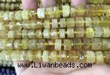 CRB2170 15.5 inches 8mm - 9mm faceted tyre yellow opal beads