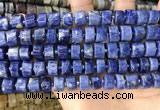 CRB2176 15.5 inches 11mm - 12mm faceted tyre sodalite beads