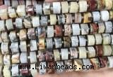 CRB2182 15.5 inches 12mm - 13mm faceted tyre crazy lace agate beads