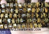 CRB2198 15.5 inches 11mm - 12mm faceted tyre yellow tiger eye beads