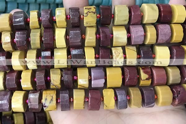 CRB2204 15.5 inches 13mm - 14mm faceted tyre mookaite beads