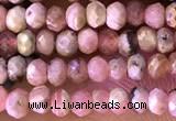 CRB2225 15.5 inches 2*3mm faceted rondelle rhodochrosite beads