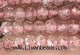 CRB2235 15.5 inches 2*3mm faceted rondelle strawberry quartz beads