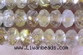 CRB2264 15.5 inches 3*5mm faceted rondelle golden rutilated quartz beads