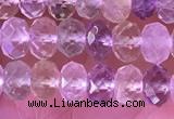 CRB2281 15.5 inches 4*6mm faceted rondelle mixed quartz beads